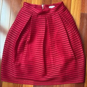Esley Striped Red A-Line Skirt